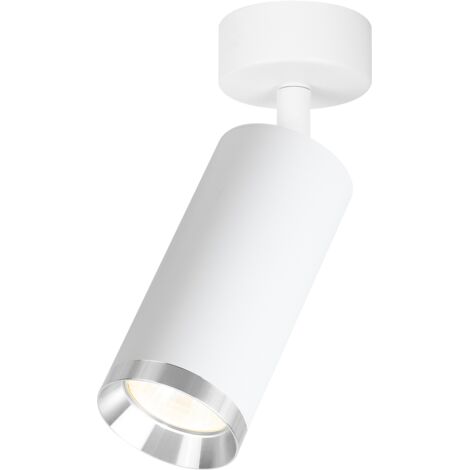 Faretto soffitto Mica bianco cromo tondo orientabile GU10