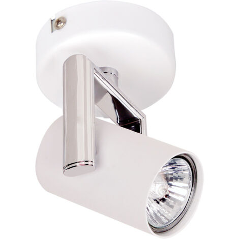 Faretto soffitto moderno bianco/cromo orientabile GU10 35W Italux