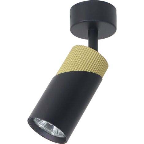 Faretto soffitto nero-oro Neo in alluminio 1xGU10 8W Milagro
