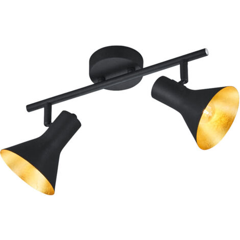Faretto soffitto NINA nero/oro 2 luci E14 RL R80162002
