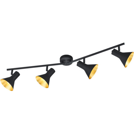 Faretto soffitto NINA nero/oro 4 luci E14 dimmer RL