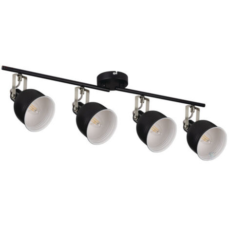 Faretto soffitto/parete 4 luci orientabili E14 nero Kanlux