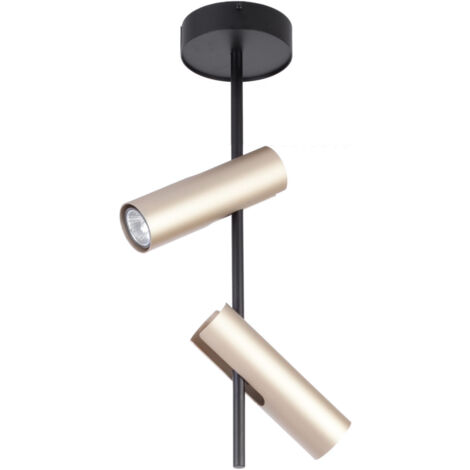 Faretto soffitto/parete doppio nero oro GU10 Leda Sigma