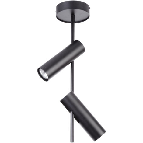 Faretto soffitto/parete tondo doppio nero braccio 2xGU10 Leda