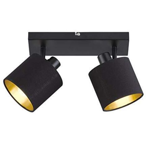 Faretto soffitto TOMMY nero/oro 2 luci E14 RL R80332079