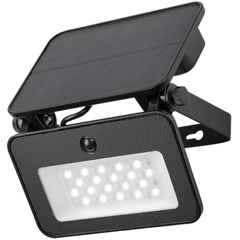 Faretto solare LED 6W PIR CCT IP65 nero Tarcal Rabalux