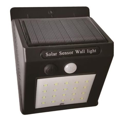 FARETTO SOLARE LED CON SENSORE DI MOVIMENTO 10X12X5H CM 20 LED COLL WHITE