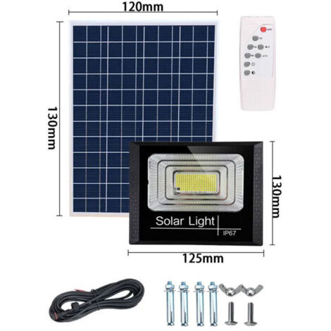 Faretto solare + telecomando + timer + regolazione della luminosità, 25W 44 pezzi - 25W 44 pezzi