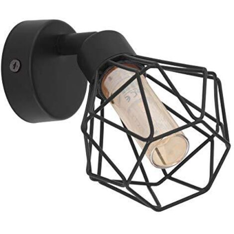 Faretto Spot Led da Parete Vintage con Griglia Nera Zapata 1 Eglo