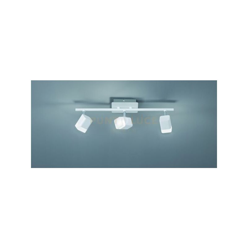 Trio Lighting - Barra 3 faretti led quadrati roubaix metallo R82153131 bianco