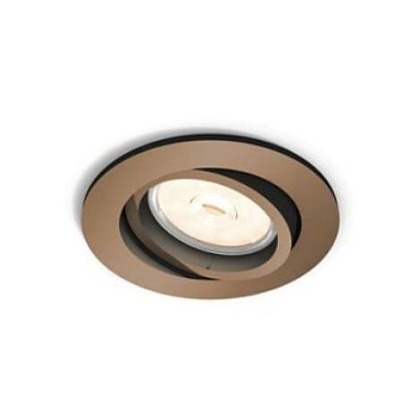 Faretto tondo philips donegal da incasso attacco gu10 ip20 rame - 5039105pn