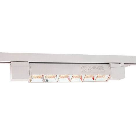 Faretto track orientabile da binario 12 watt 6 led faro bianco monofase luce fredda 6500k