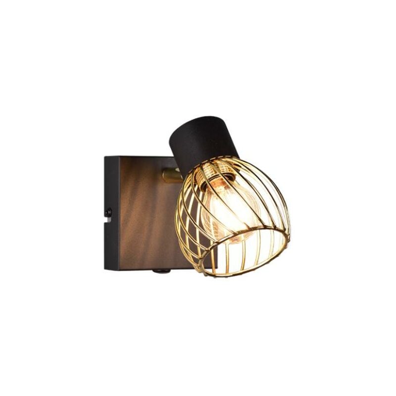 Faretto trio lighting ardon 1x e14 max 10w oro nero - r81381080