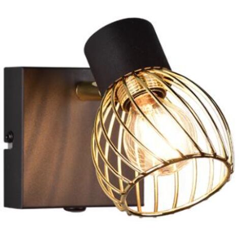 Faretto trio lighting ardon 1x e14 max 10w oro nero - r81381080