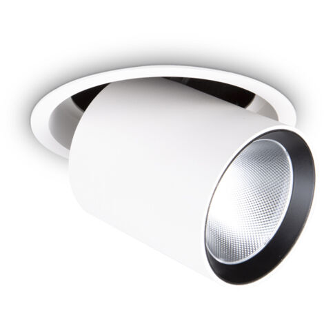 Faretto Tubolare Moderno Nova Alluminio Bianco 1 Luce 30W 3000K Luce Calda