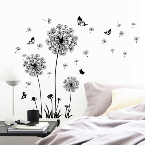 Farfalla, piante, ramo, albero  Adesivo murale per soggiorno, camera da letto, cucina