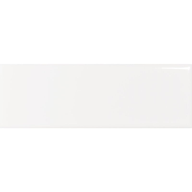 Carrelage sol / mur briquette rectangulaire uni blanc brillant 5X15 cm färgblock lucido bianco FGB101L (vendu par boite de 0,60m2)