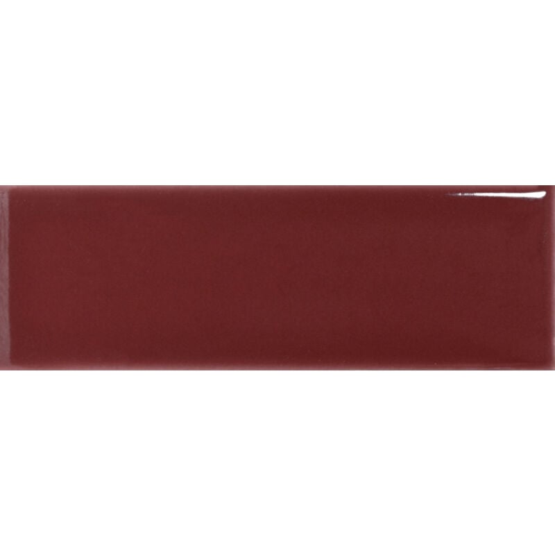 Carrelage sol / mur briquette rectangulaire uni rouge brillant 5X15 cm färgblock lucido borgogna FGB111L (vendu par boite de 0,60m2)