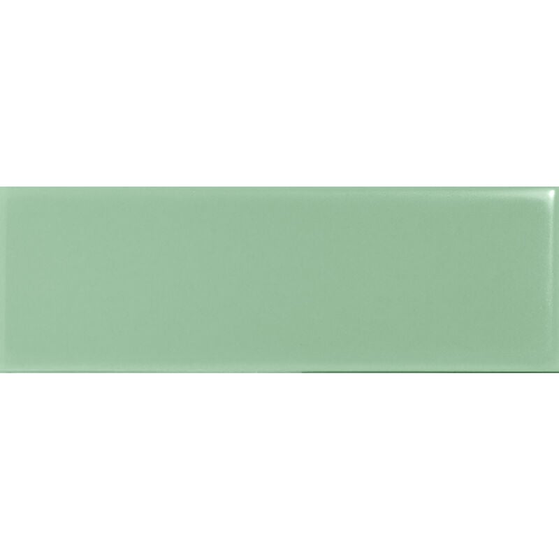 Carrelage sol / mur briquette rectangulaire uni vert menthe brillant 5X15 cm färgblock lucido menta FGB106L (vendu par boite de 0,60m2)