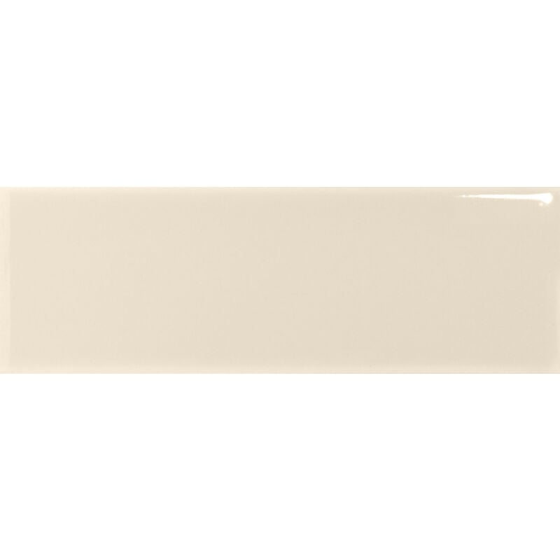 Carrelage sol / mur briquette rectangulaire uni beige sable brillant 5X15 cm färgblock lucido sabia FGB102L (vendu par boite de 0,60m2)