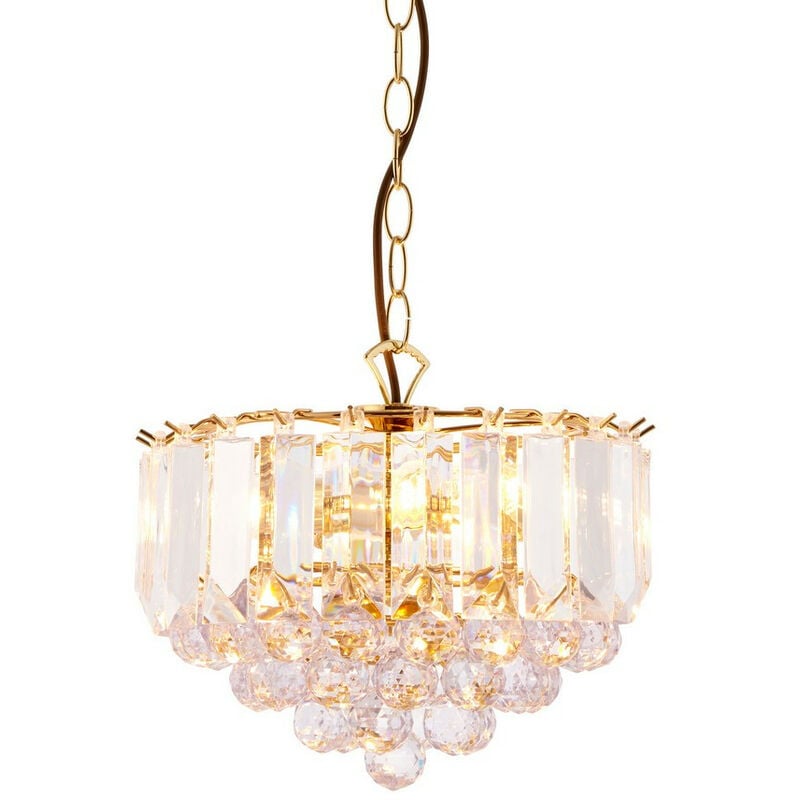 Endon - Fargo - 3 Light Ceiling Pendant Acrylic, Brass, E14