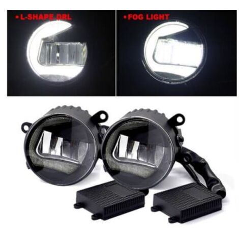 Fari Led Fendinebbia 15W Luce Di Marcia Diurna Forma L 7W 3,5 Pollice Per Citroen C4 C5 C6 Picasso Renault