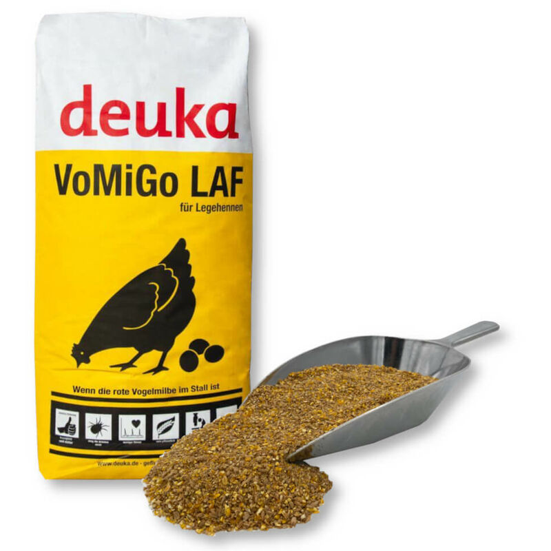 Farine complète pour poules pondeuses VoMiGo 25kg Grains contre l'acarien des oiseaux - Deuka