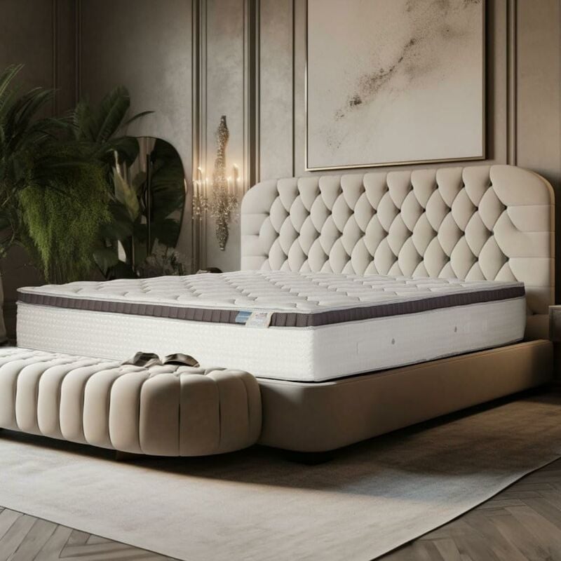 Farmarelax - Matelas Ressorts ensachés et Memory Massage adaptatif - h26 - double confort - 120x190 cm