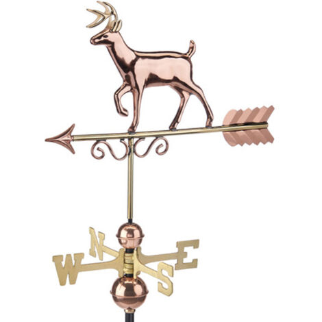 Farmhouse Copper Proud Buck Deer Weathervane - L47 x W43.2 x H88.9 cm