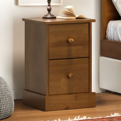 Farmhouse Dark 3 Drawer Bedside Table