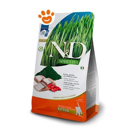 Farmina Cat N&ampD Spirulina Kitten Aringa  - Farmina Cat N&ampD Spirulina Kitten Aringa - Sacco Da 1,5 Kg