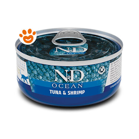 Farmina Cat N&D Ocean Tonno e Gamberetti  - Farmina Cat N&D Ocean Tonno e Gamberetti - Lattina Da 70 Gr
