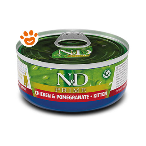 Farmina Cat N&D Prime Kitten Pollo e Melograno  - Farmina Cat N&D Prime Kitten Pollo e Melograno - Lattina Da 70 Gr