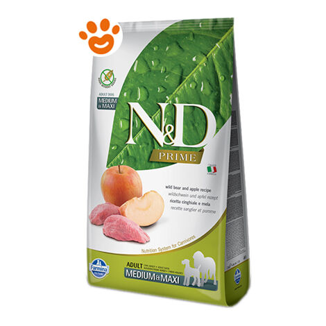 Farmina Dog N&ampD Prime Adult Medium Maxi Grain Free Cinghiale e Mela  - Farmina Dog N&ampD Prime Adult Medium Maxi Grain Free Cinghiale e Mela - Sacco Da 2,5 Kg