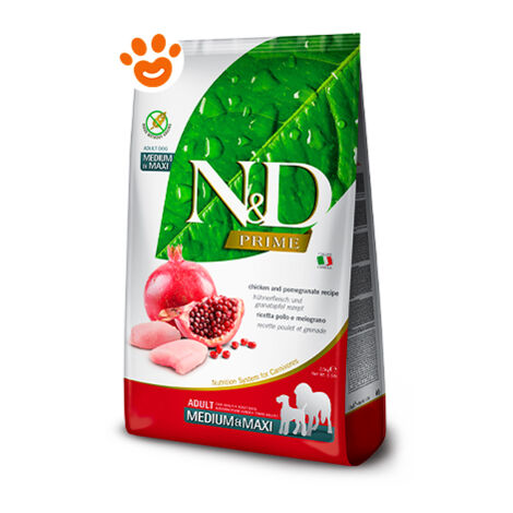 Farmina Dog N&ampD Prime Adult Medium Maxi Grain Free Pollo e Melograno  - Farmina Dog N&ampD Prime Adult Medium Maxi Grain Free Pollo e Melograno - Sacco Da 12 Kg