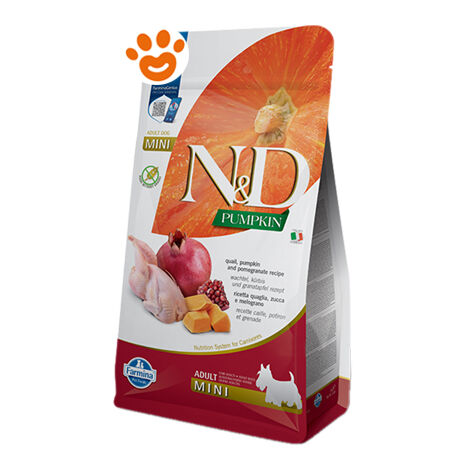 Farmina Dog N&ampD Pumpkin Adult Mini Quaglia, Zucca e Melograno  - Farmina Dog N&ampD Pumpkin Adult Mini Quaglia, Zucca e Melograno - Sacco Da 2 Kg