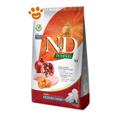 Farmina Dog N&ampD Pumpkin Puppy Medium Maxi Pollo Zucca e Melograno  - Farmina Dog N&ampD Pumpkin Puppy Medium Maxi Pollo Zucca e Melograno - Sacco Da 12 Kg