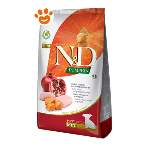 Farmina Dog N&ampD Pumpkin Puppy Mini Pollo Zucca e Melograno  - Farmina Dog N&ampD Pumpkin Puppy Mini Pollo Zucca e Melograno - Sacco Da 2,5 Kg