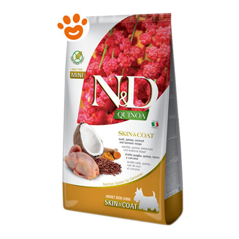 Farmina Dog N&ampD Quinoa Skin&ampCoat Adult Mini Quaglia  - Sacco Da 2,5 Kg