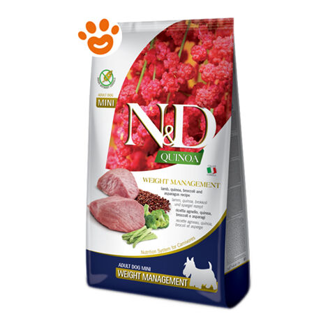Farmina Dog N&ampD Quinoa Weight Management Adult Mini Agnello  - Farmina Dog N&ampD Quinoa Weight Management Adult Mini Agnello - Sacco Da 800 Gr