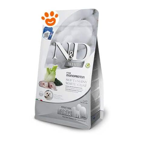 Farmina Dog N&D White Adult Medium Maxi Branzino, Finocchio e Spirulina - Farmina Dog N&D White Adult Medium Maxi Branzino, Finocchio e Spirulina - Sacco Da 7 Kg