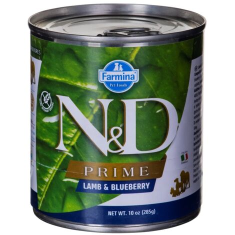 Farmina Dog N&D Prime Adult Agnello e Mirtilli  - Farmina Dog N&D Prime Adult Agnello e Mirtilli - Lattina Da 285 Gr