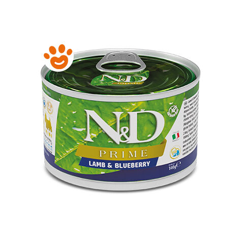 Farmina Dog N&D Prime Adult Mini Agnello e Mirtilli  - Farmina Dog N&D Prime Adult Mini Agnello e Mirtilli - Lattina Da 140 Gr
