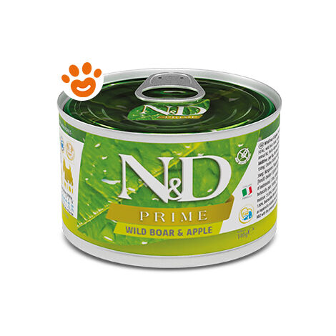 Farmina Dog N&D Prime Adult Mini Cinghiale e Mela  - Farmina Dog N&D Prime Adult Mini Cinghiale e Mela - Lattina Da 140 Gr