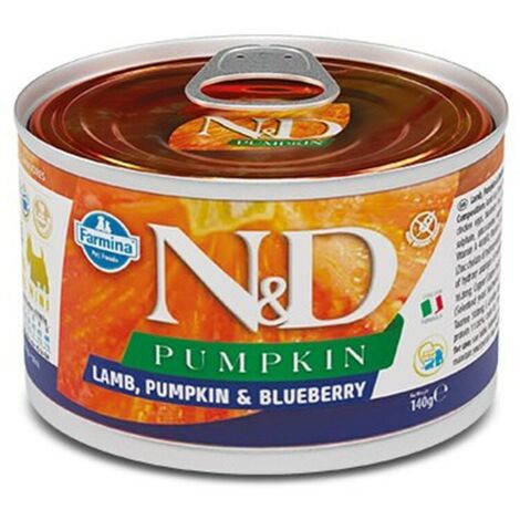 Farmina Dog N&D Pumpkin Adult Mini Agnello, Zucca e Mirtillo  - Farmina Dog N&D Pumpkin Adult Mini Agnello, Zucca e Mirtillo - Lattina Da 140 Gr