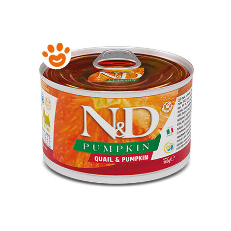 Farmina Dog N&D Pumpkin Adult Mini Quaglia e Zucca  - Farmina Dog N&D Pumpkin Adult Mini Quaglia e Zucca - Lattina Da 140 Gr