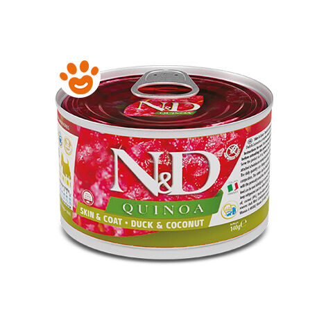 Farmina Dog N&D Quinoa Skin & Coat Adult Mini Anatra e Cocco - Farmina Dog N&D Quinoa Skin & Coat Adult Mini Anatra e Cocco - Lattina Da 140 Gr
