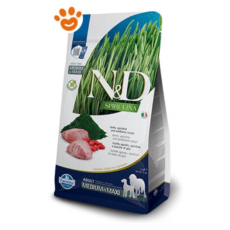 Farmina Dog N&D Spirulina Adult Medium/Maxi Agnello  - Farmina Dog N&D Spirulina Adult Medium/Maxi Agnello - Sacco Da 2 Kg