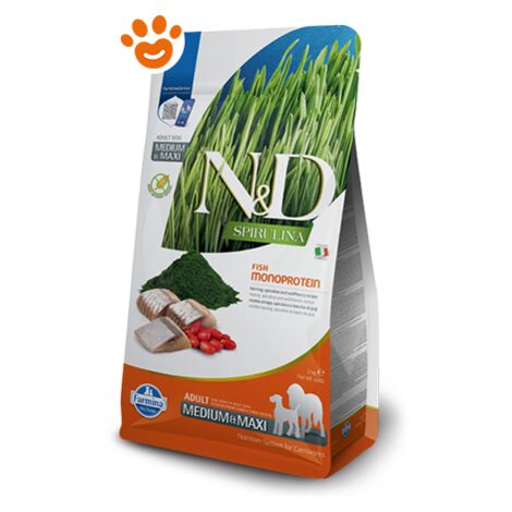 Farmina Dog N&D Spirulina Adult Medium/Maxi Aringa  - Farmina Dog N&D Spirulina Adult Medium/Maxi Aringa - Sacco Da 2 Kg