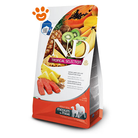 Farmina Dog N&D Tropical Adult Medium Maxi Salmone  - Farmina Dog N&D Tropical Adult Medium Maxi Salmone - Sacco Da 2 Kg